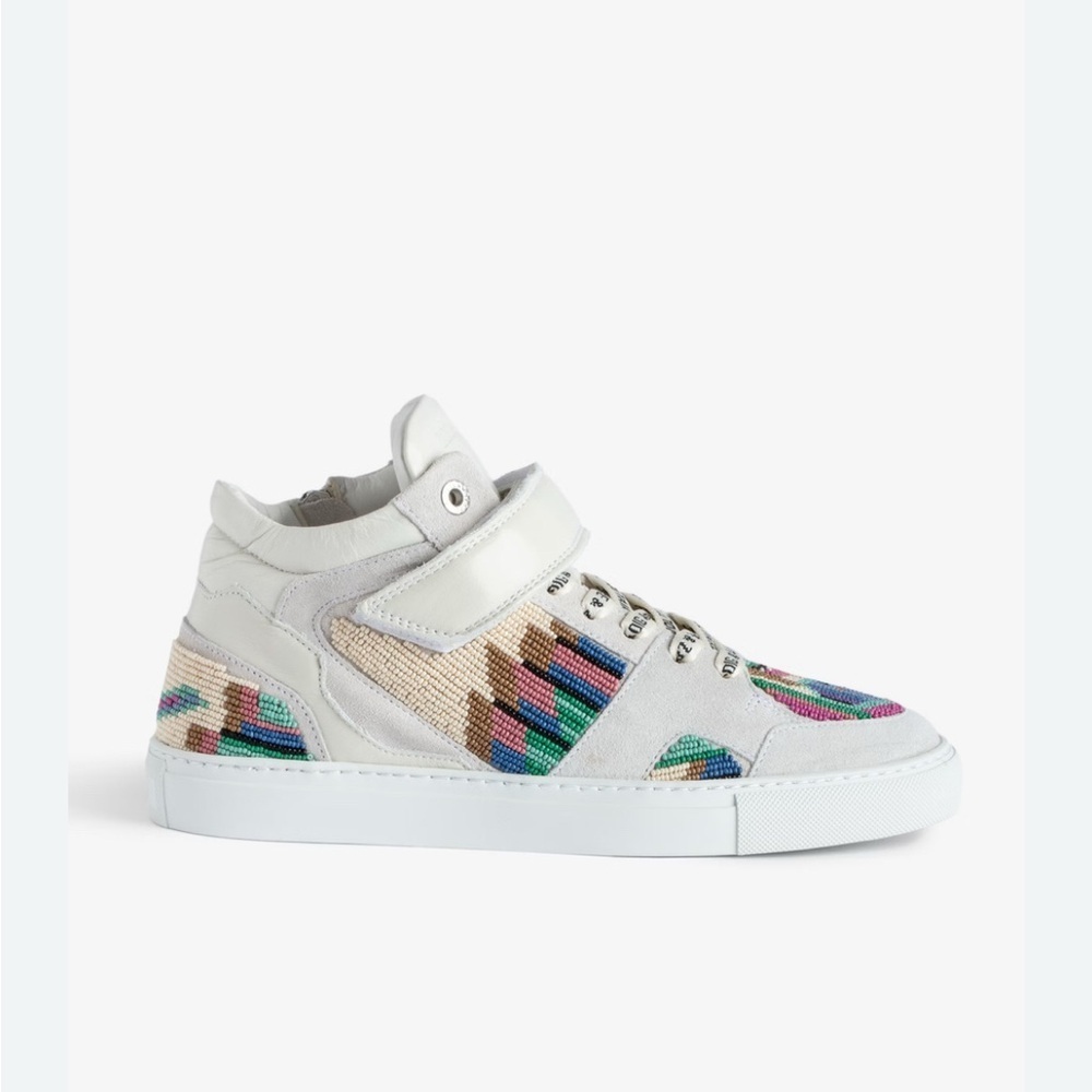 Zadig & Voltaire Womens US 8/EU
38 ZV1747 Mid Flash trainers Bead - Picture 2 of 4